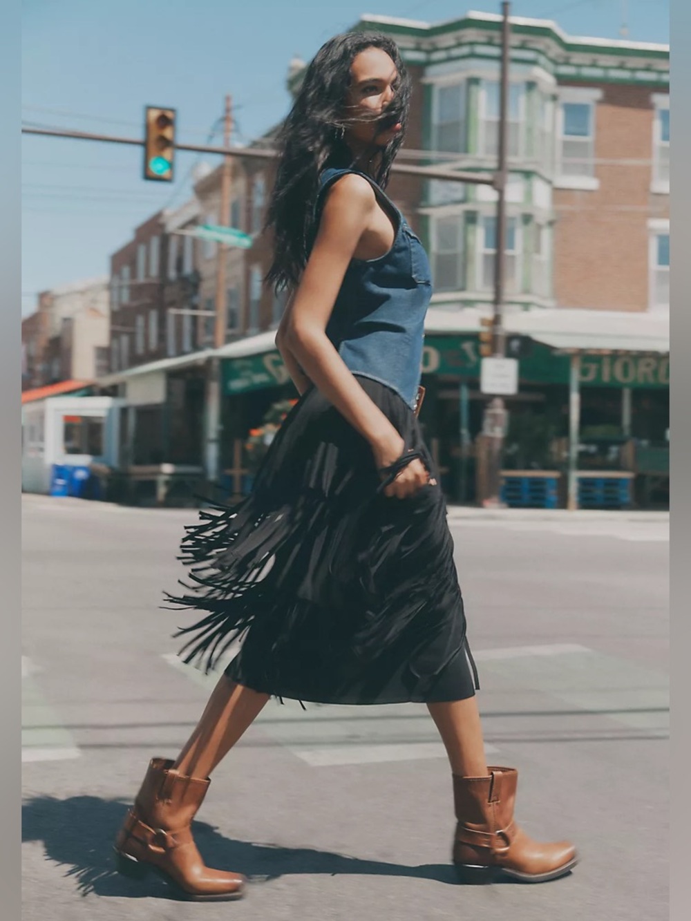 Frye Harness 8R Boots Cognac Brown Washed Oiled Leather Size 8.5 Women